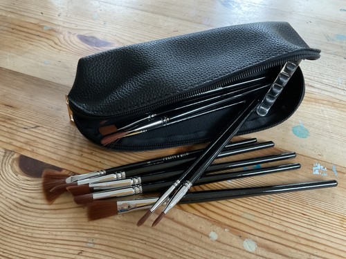 Faux leather storage bag - &, 12