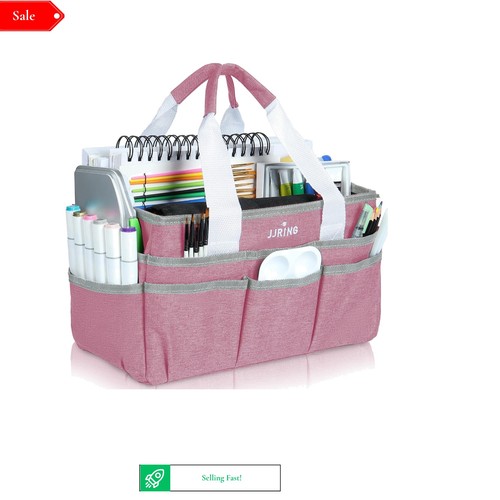 Craft organizer tote - bag, pink
